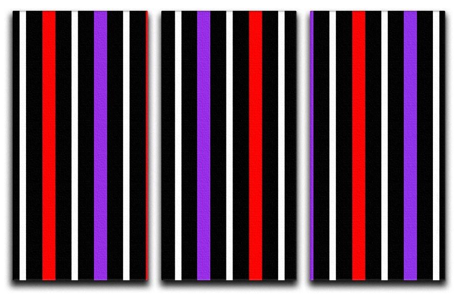 Colour Stripes FS2 3 Split Panel Canvas Print showcasing vibrant colors and modern design, perfect for home decor.