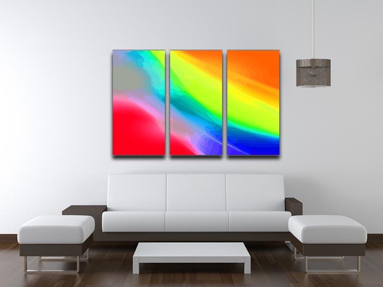 Colour Swirl 3 Split Panel Canvas Print featuring vibrant colors and abstract design, perfect for home decor.