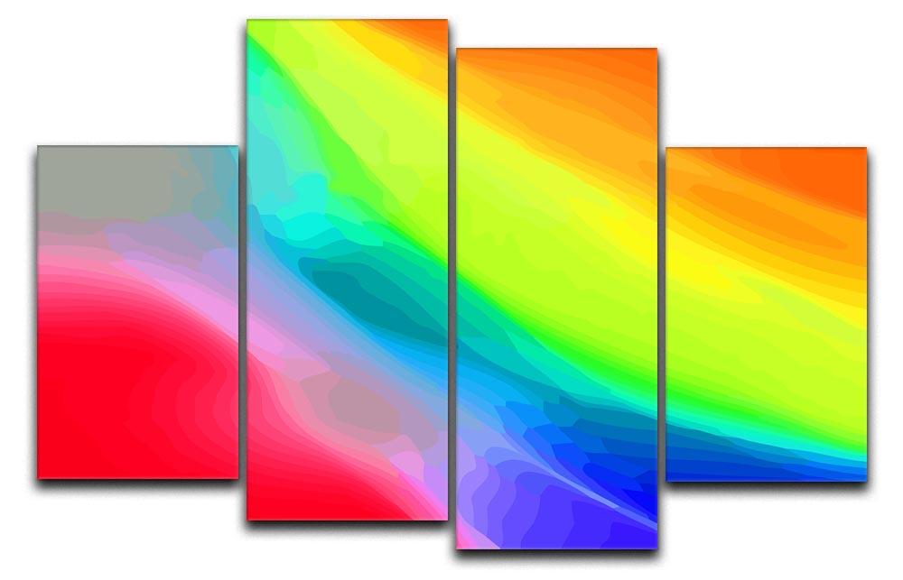 Colour Swirl 4 Split Panel Canvas artwork featuring vibrant swirling colors across four separate panels.