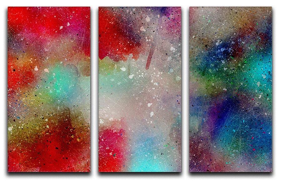 A vibrant 3-panel canvas print featuring a colorful mist design, perfect for home or office decor.