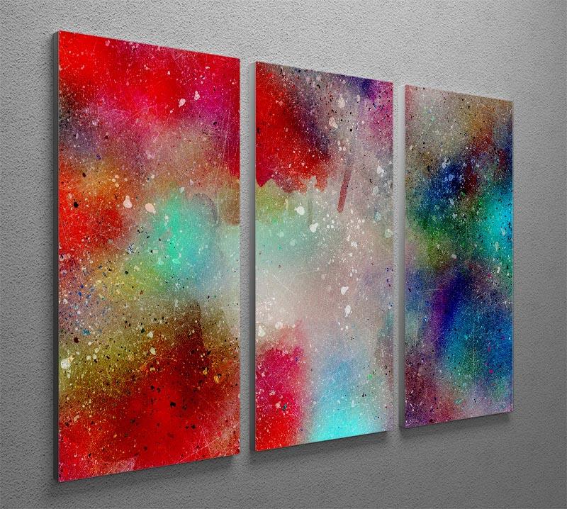 A vibrant 3-panel canvas print featuring a colorful mist design, perfect for home or office decor.