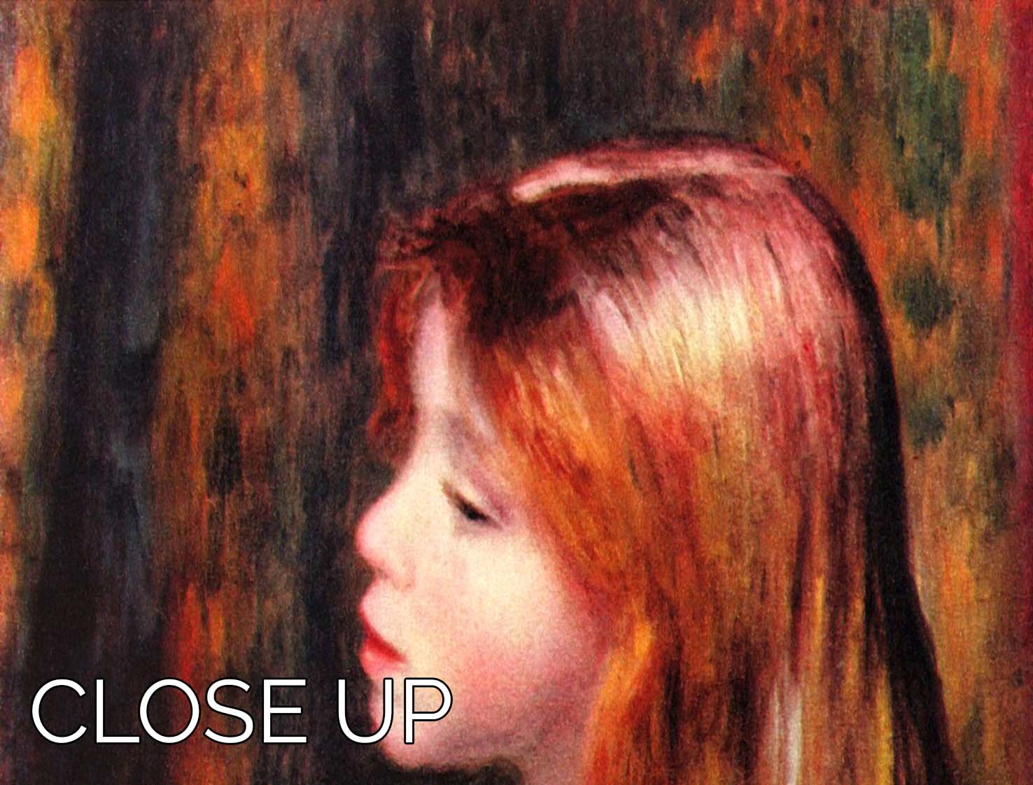 Three-panel canvas print featuring Renoir's Combing Girl artwork, showcasing vibrant colors and elegant design.