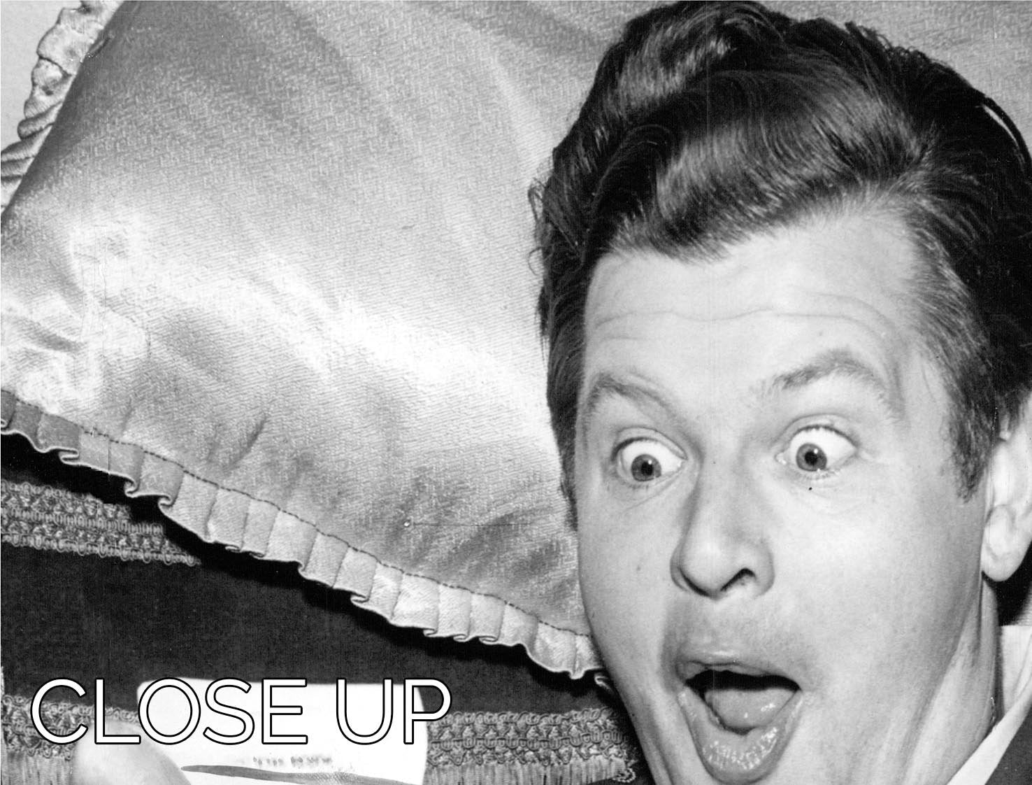 Three-panel canvas print featuring comedian Benny Hill, showcasing vibrant colors and detailed artwork.