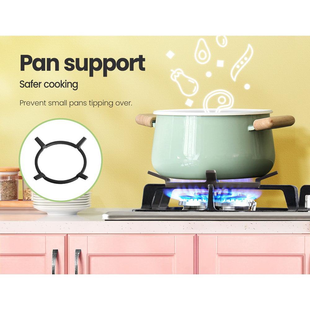 Comfee 60cm Gas Cooktop with 4 burners in stainless steel finish, showcasing sleek design and solid cast iron grates.