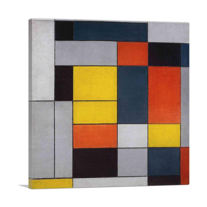 Composition No II 1920 canvas art featuring abstract design in vibrant colors, perfect for modern decor.