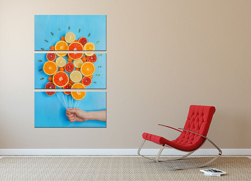A stunning 3-panel canvas print featuring vibrant summer-themed artwork, perfect for home decor.