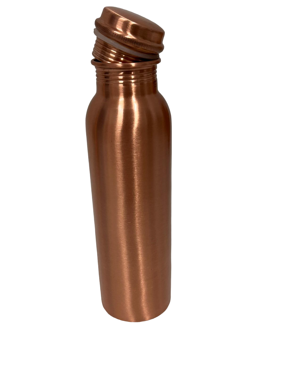 Handcrafted plain copper water bottle showcasing elegant design and artisanal craftsmanship.