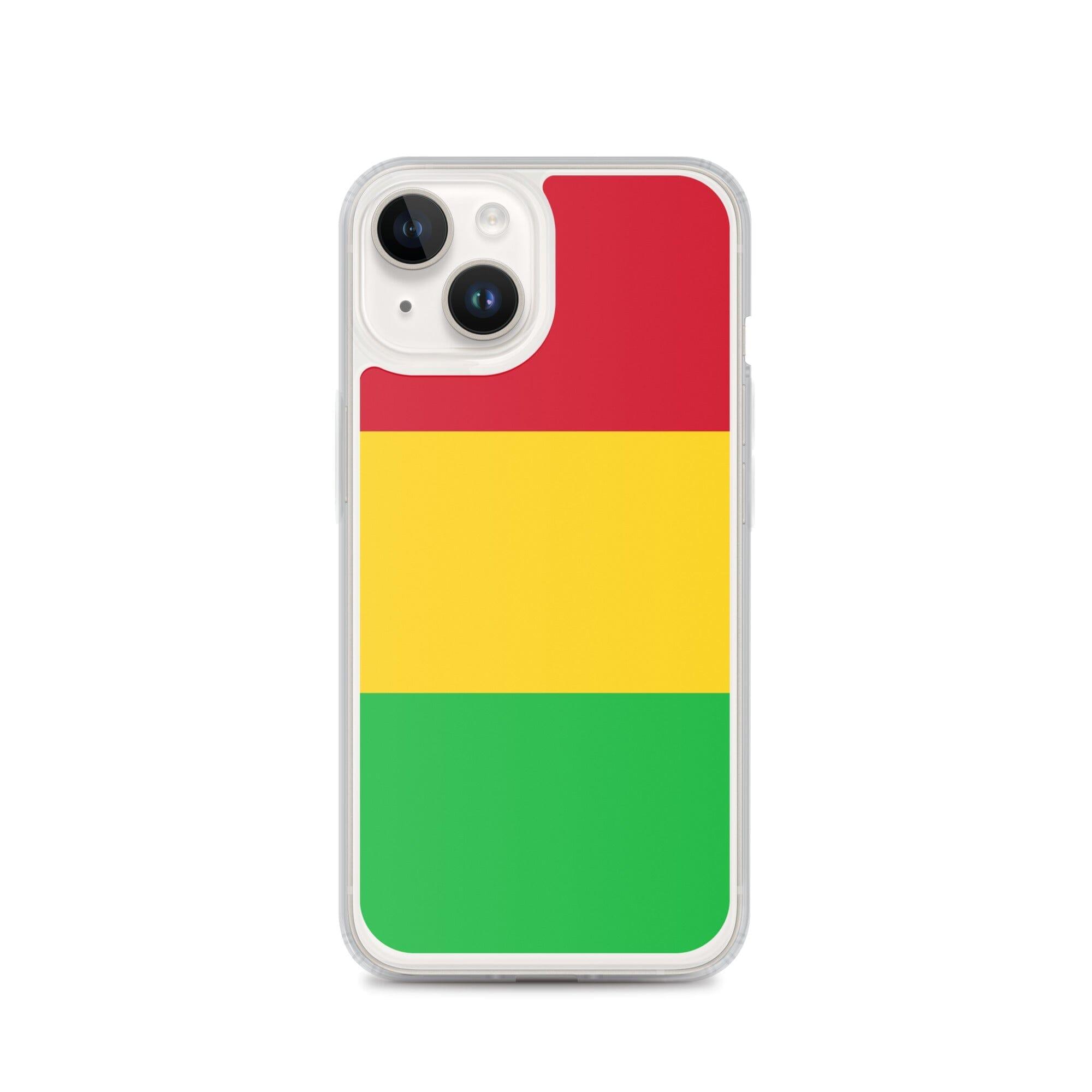 Coque de téléphone avec le drapeau du Mali, en plastique transparent et TPU, pour iPhone 6 à 14 Pro Max.