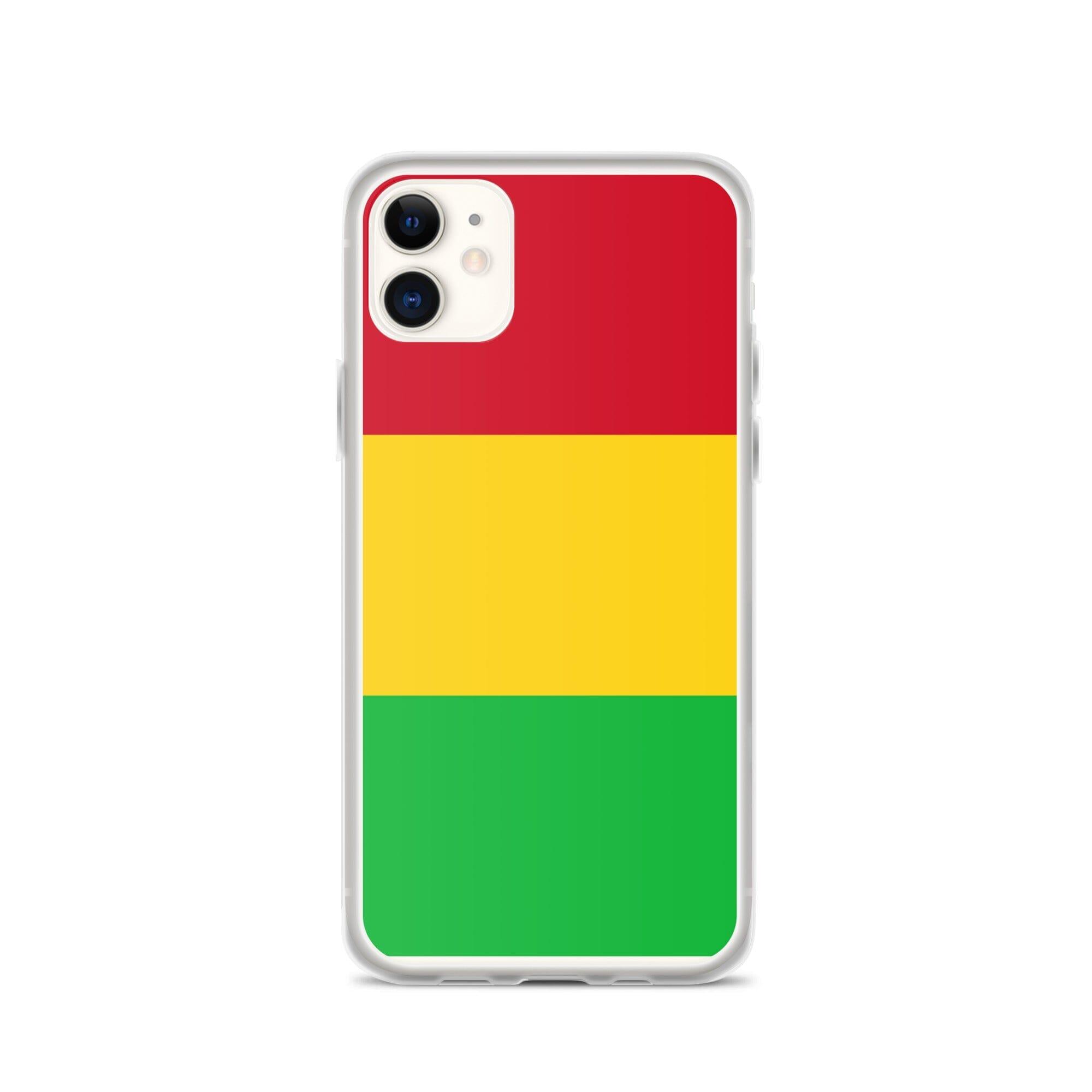 Coque de téléphone avec le drapeau du Mali, en plastique transparent et TPU, pour iPhone 6 à 14 Pro Max.