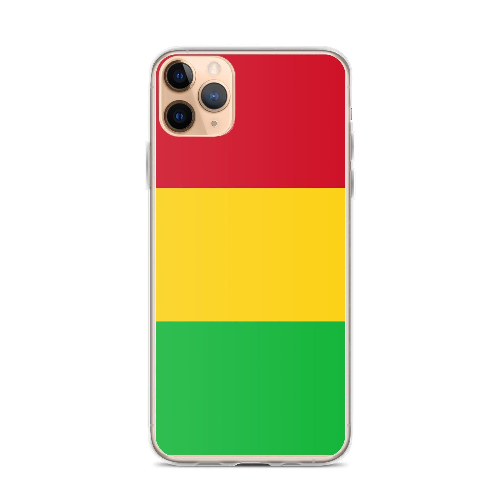 Coque de téléphone avec le drapeau du Mali, en plastique transparent et TPU, pour iPhone 6 à 14 Pro Max.