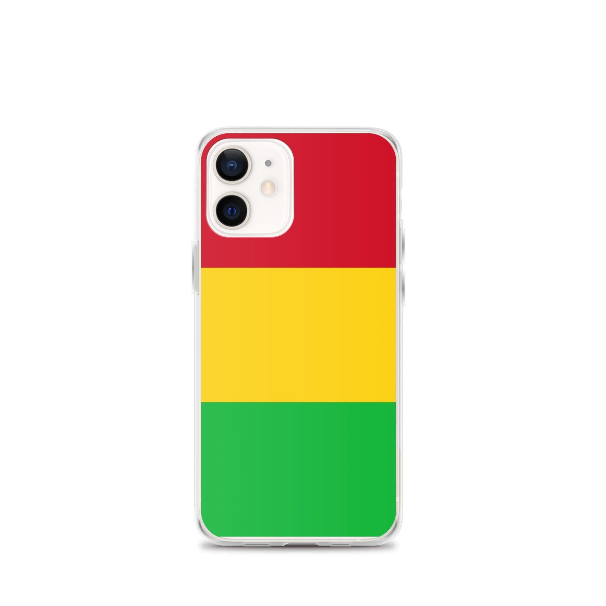 Coque de téléphone avec le drapeau du Mali, en plastique transparent et TPU, pour iPhone 6 à 14 Pro Max.
