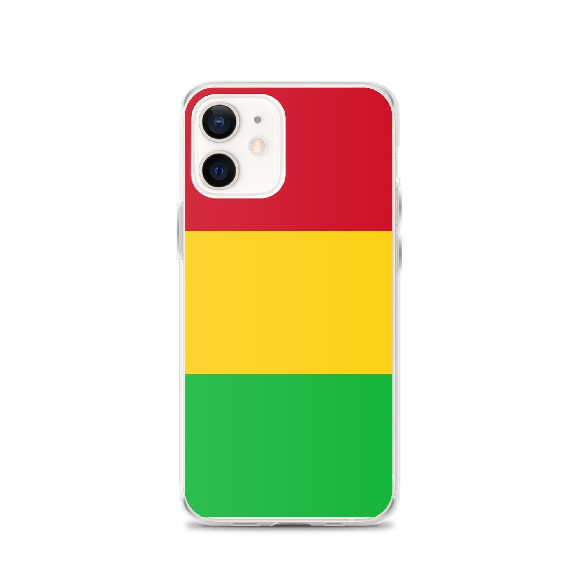 Coque de téléphone avec le drapeau du Mali, en plastique transparent et TPU, pour iPhone 6 à 14 Pro Max.