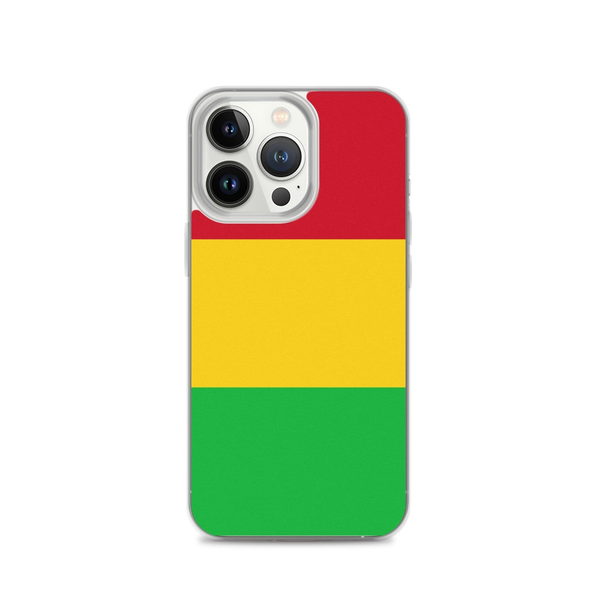 Coque de téléphone avec le drapeau du Mali, en plastique transparent et TPU, pour iPhone 6 à 14 Pro Max.