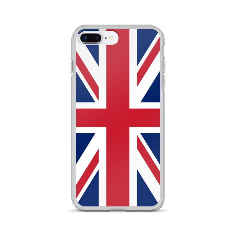 Coque de téléphone avec le drapeau du Royaume-Uni, en plastique transparent et TPU, pour iPhone.