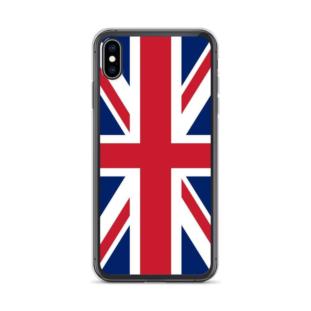 Coque de téléphone avec le drapeau du Royaume-Uni, en plastique transparent et TPU, pour iPhone.