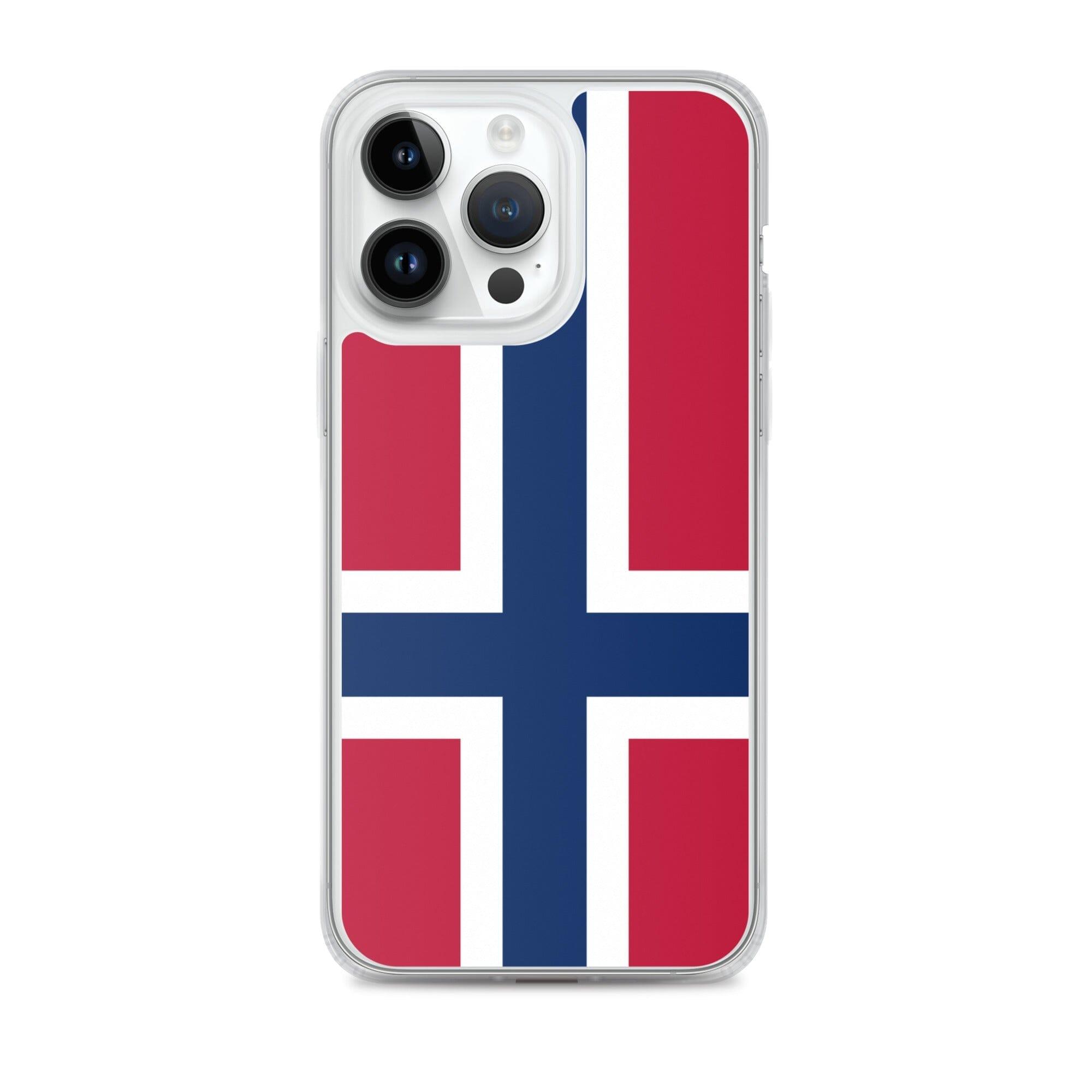 Coque de téléphone transparente avec le Drapeau du Svalbard et de Jan Mayen, offrant protection et style pour iPhone.