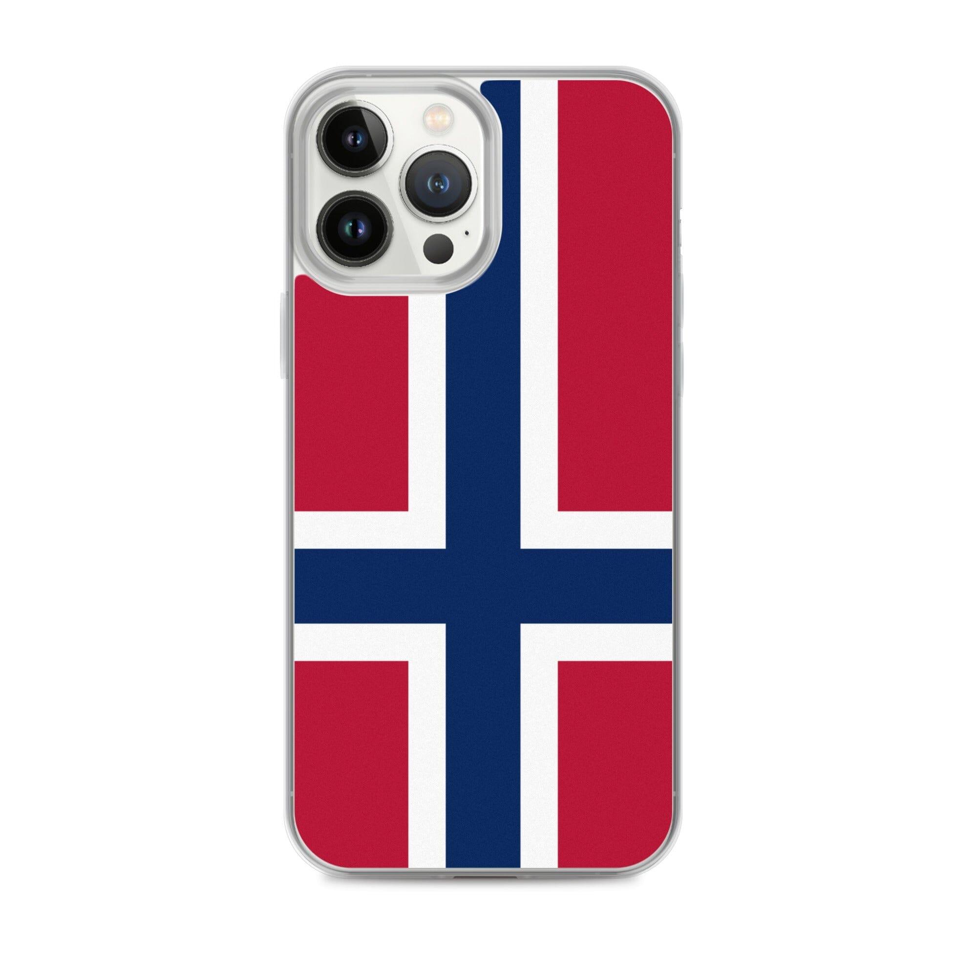 Coque de téléphone transparente avec le Drapeau du Svalbard et de Jan Mayen, offrant protection et style pour iPhone.