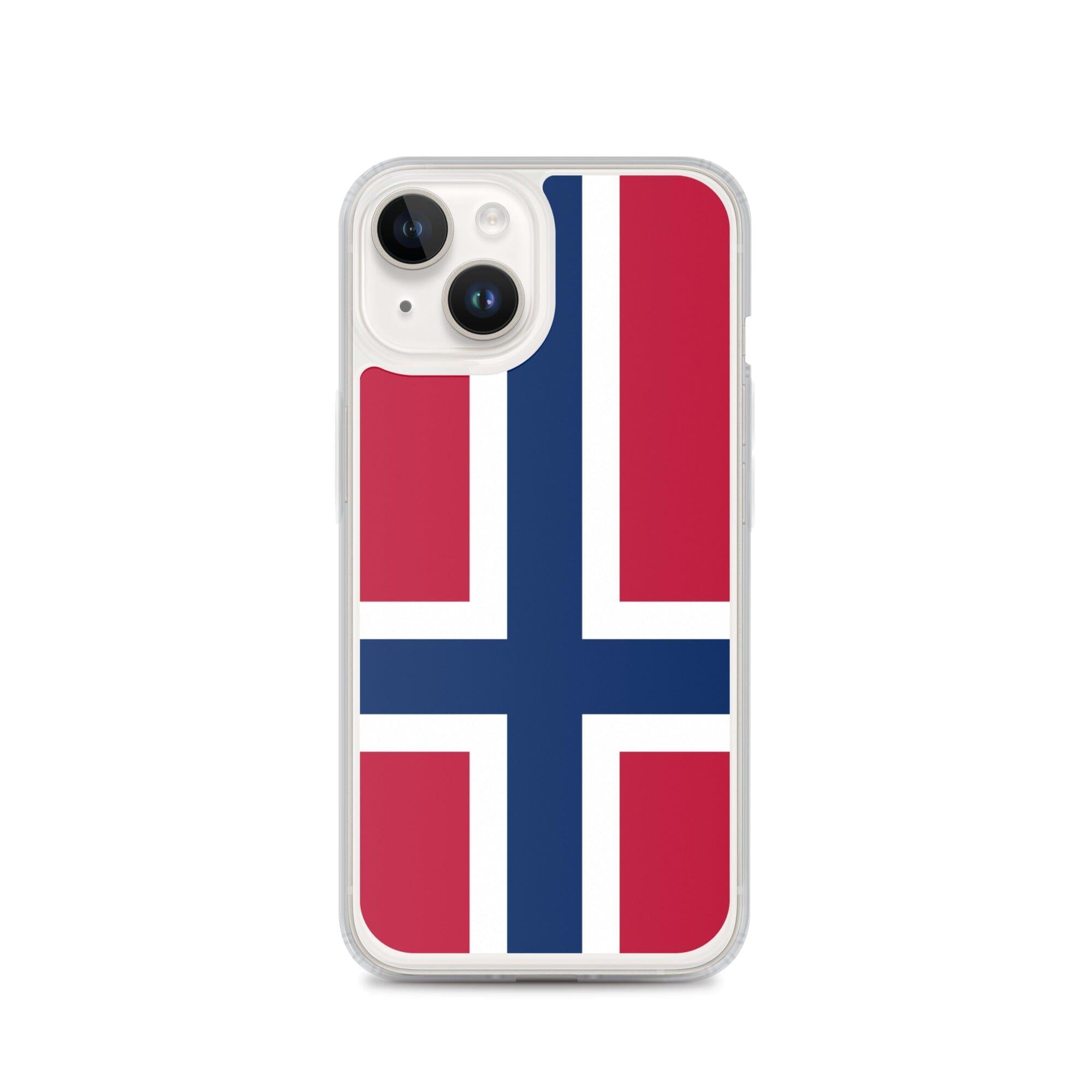 Coque de téléphone transparente avec le Drapeau du Svalbard et de Jan Mayen, offrant protection et style pour iPhone.