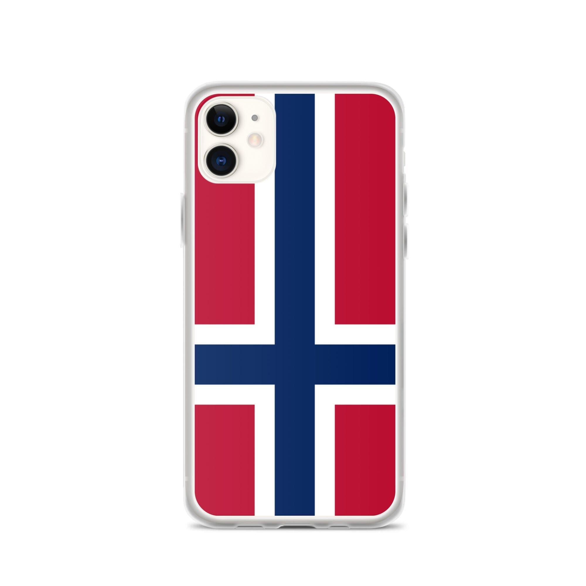 Coque de téléphone transparente avec le Drapeau du Svalbard et de Jan Mayen, offrant protection et style pour iPhone.