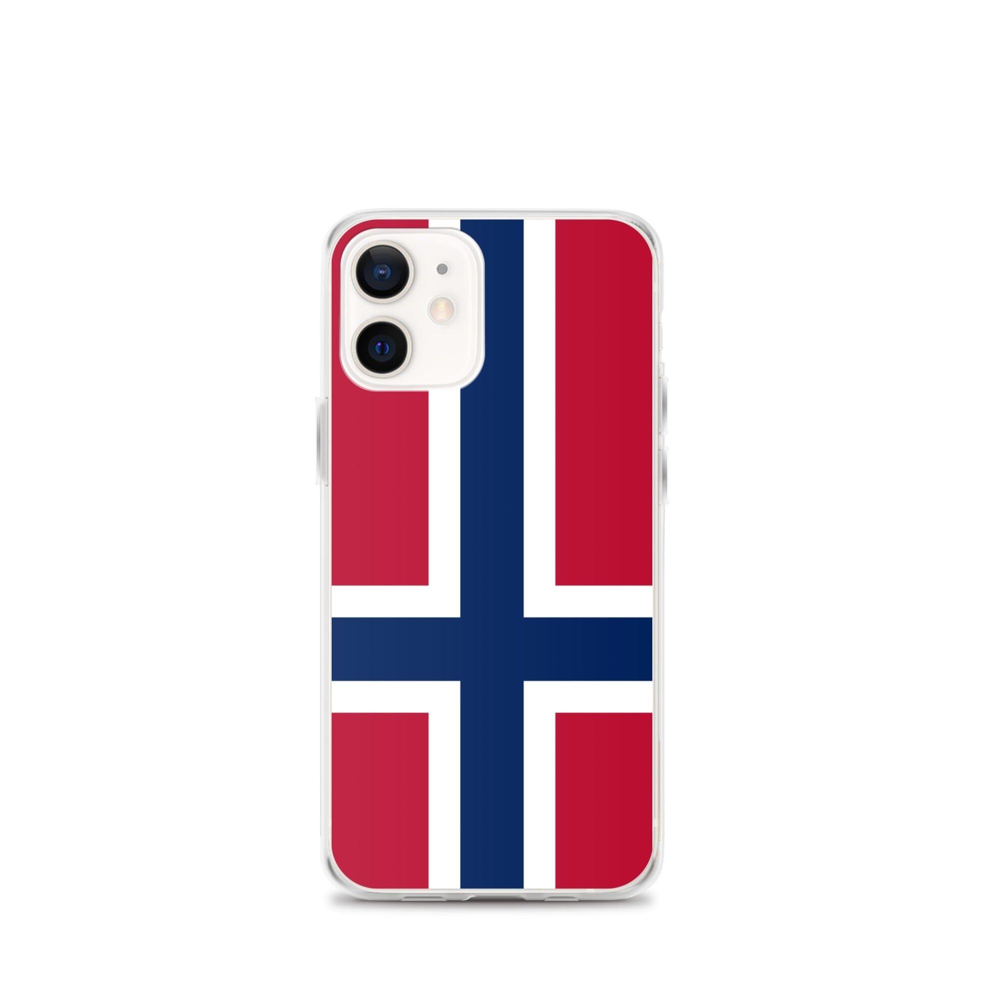 Coque de téléphone transparente avec le Drapeau du Svalbard et de Jan Mayen, offrant protection et style pour iPhone.