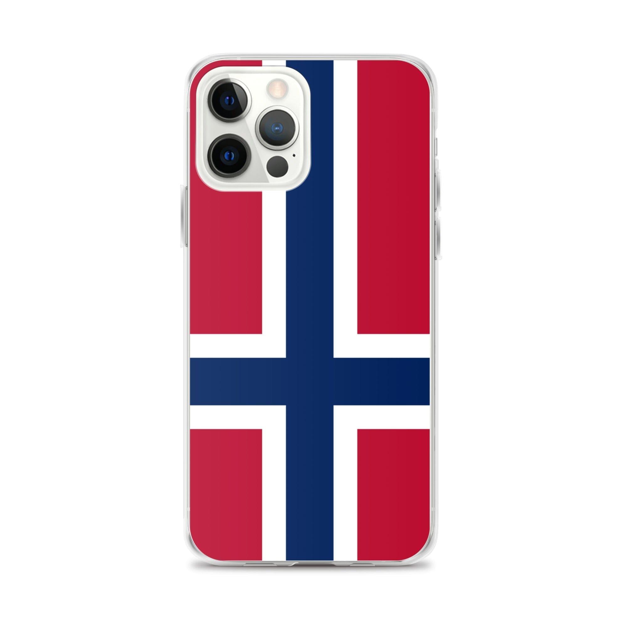 Coque de téléphone transparente avec le Drapeau du Svalbard et de Jan Mayen, offrant protection et style pour iPhone.