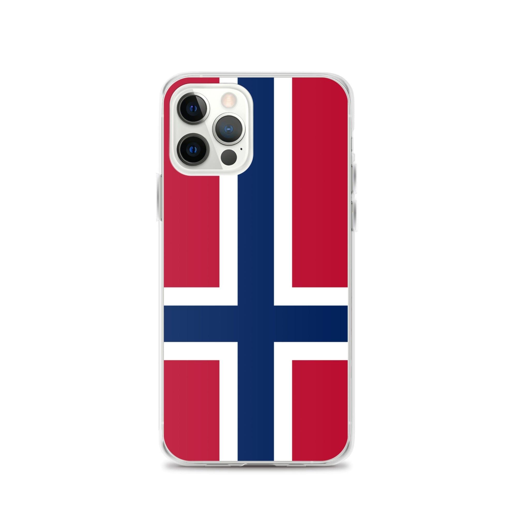 Coque de téléphone transparente avec le Drapeau du Svalbard et de Jan Mayen, offrant protection et style pour iPhone.