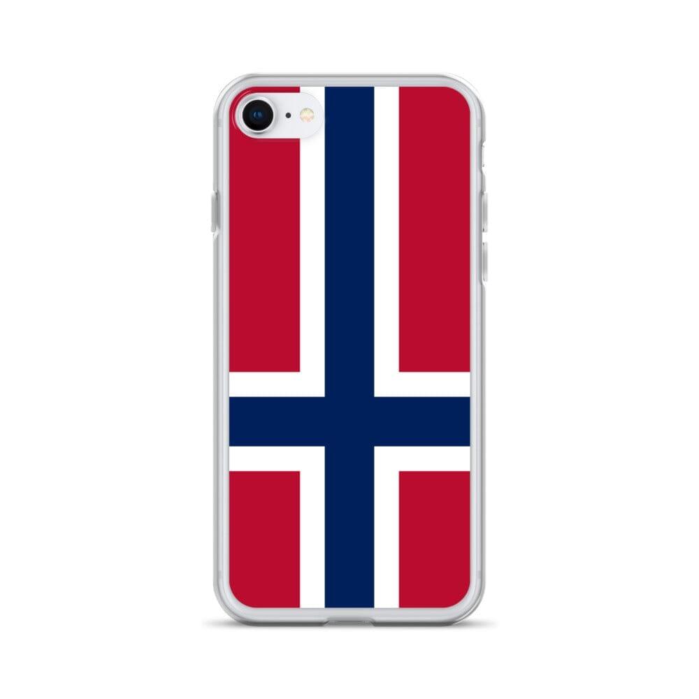 Coque de téléphone transparente avec le Drapeau du Svalbard et de Jan Mayen, offrant protection et style pour iPhone.