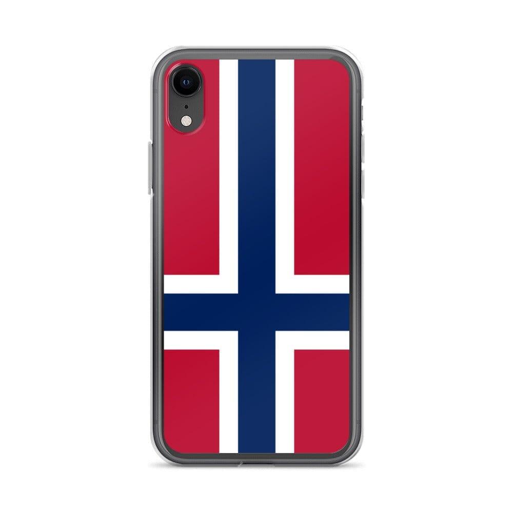 Coque de téléphone transparente avec le Drapeau du Svalbard et de Jan Mayen, offrant protection et style pour iPhone.