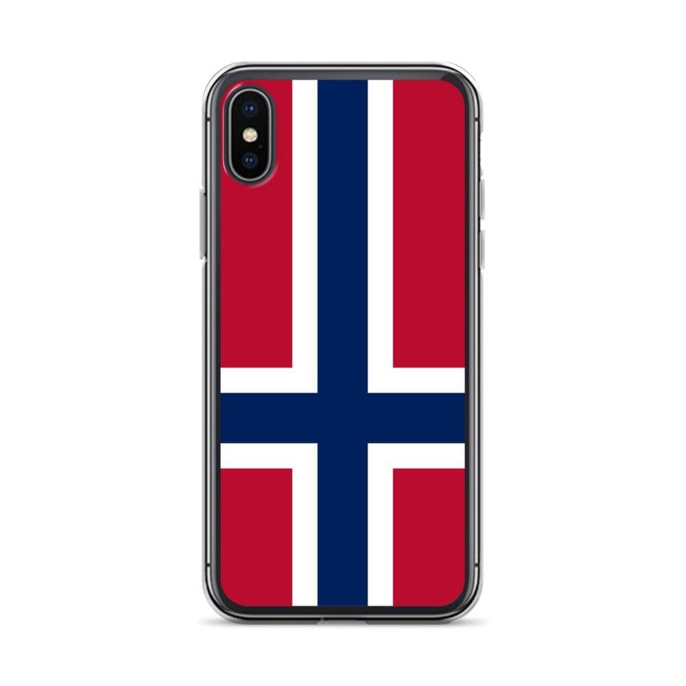 Coque de téléphone transparente avec le Drapeau du Svalbard et de Jan Mayen, offrant protection et style pour iPhone.
