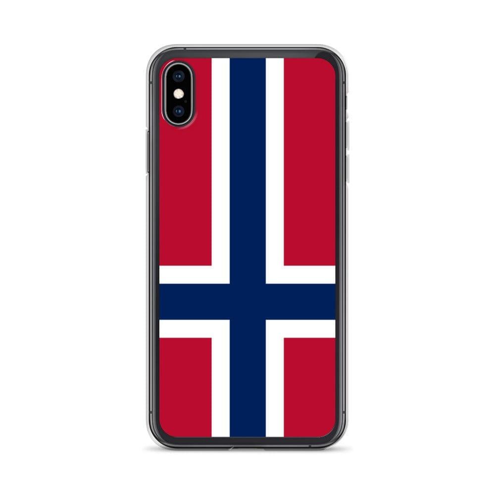 Coque de téléphone transparente avec le Drapeau du Svalbard et de Jan Mayen, offrant protection et style pour iPhone.