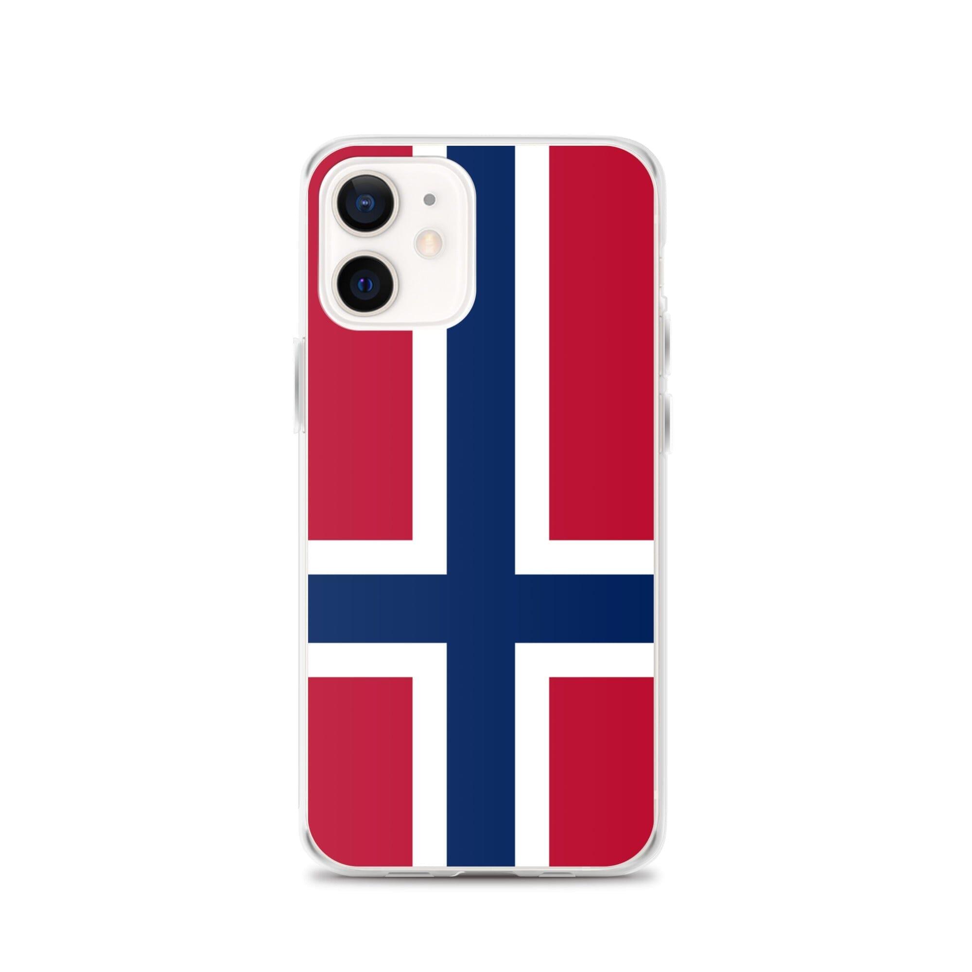 Coque de téléphone transparente avec le Drapeau du Svalbard et de Jan Mayen, offrant protection et style pour iPhone.