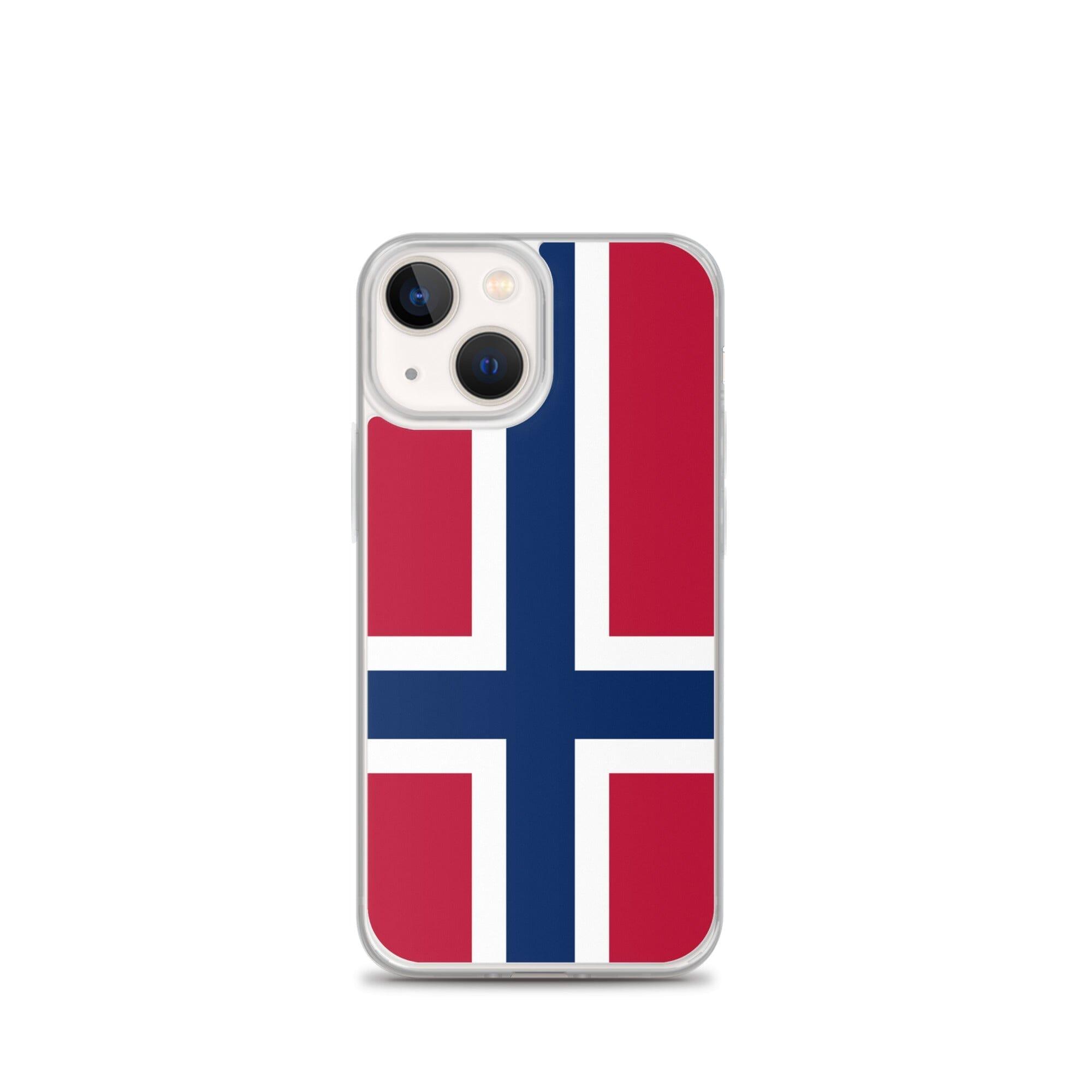 Coque de téléphone transparente avec le Drapeau du Svalbard et de Jan Mayen, offrant protection et style pour iPhone.