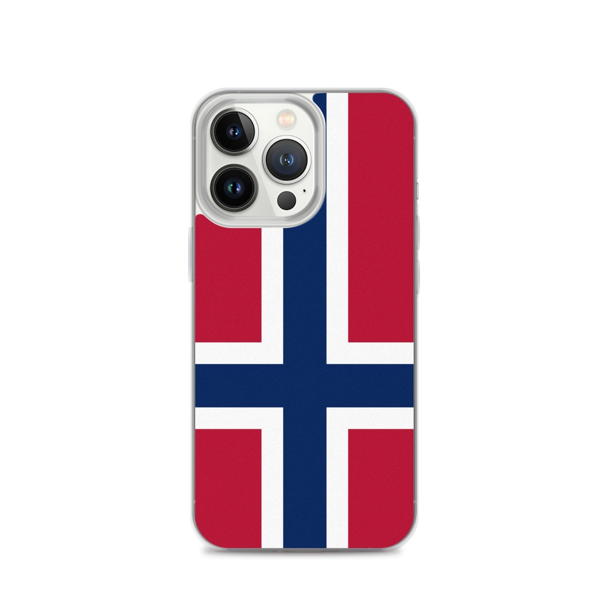 Coque de téléphone transparente avec le Drapeau du Svalbard et de Jan Mayen, offrant protection et style pour iPhone.