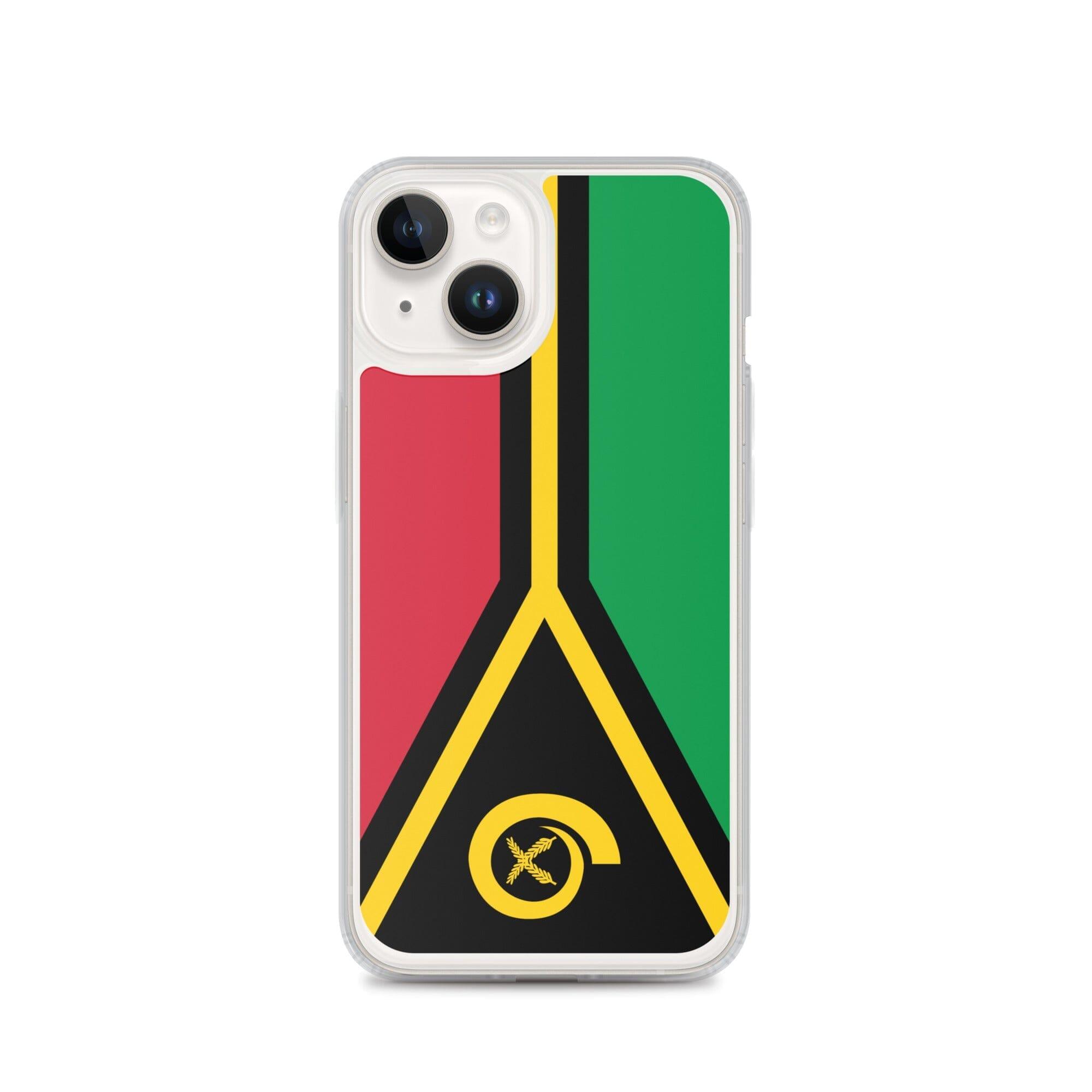 Coque de téléphone avec le drapeau du Vanuatu, en plastique transparent et TPU, pour iPhone 6 à 14 Pro Max.