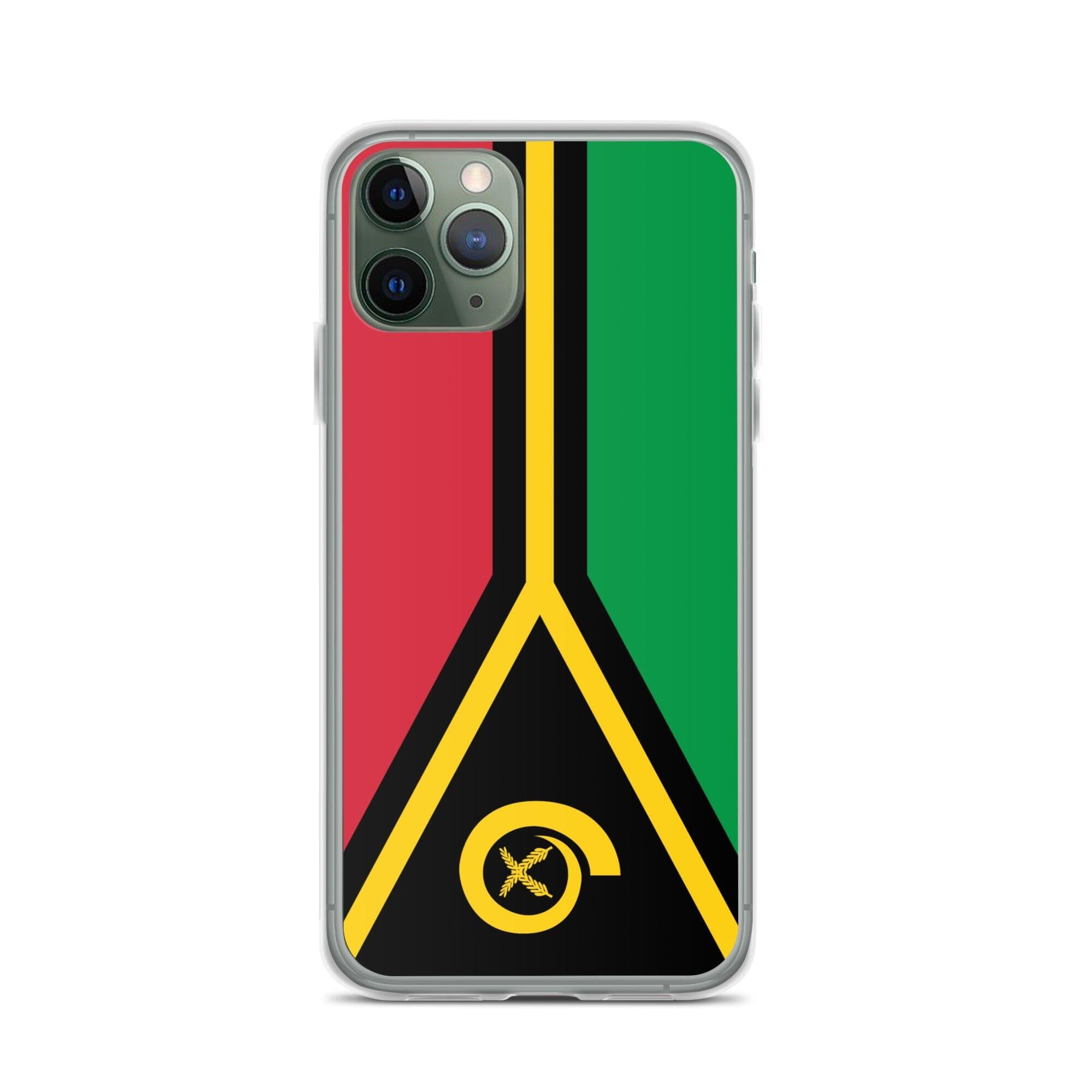 Coque de téléphone avec le drapeau du Vanuatu, en plastique transparent et TPU, pour iPhone 6 à 14 Pro Max.