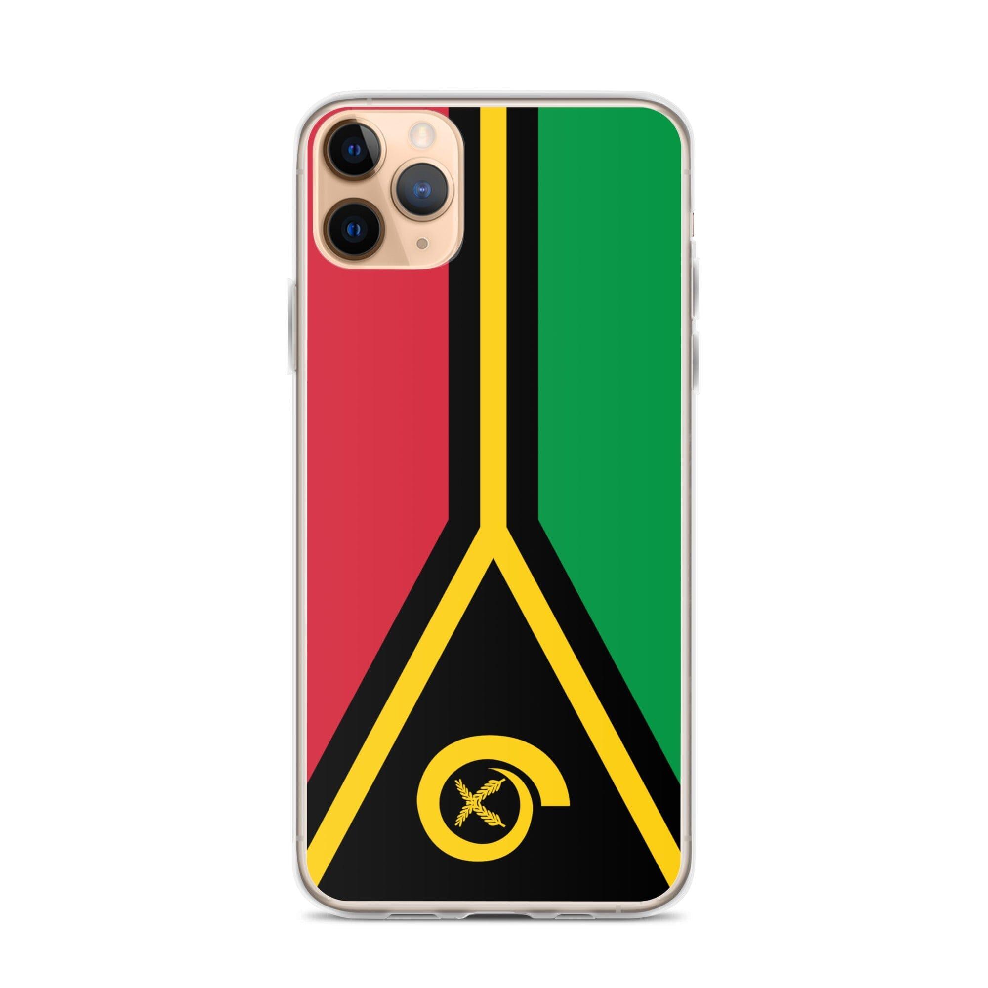 Coque de téléphone avec le drapeau du Vanuatu, en plastique transparent et TPU, pour iPhone 6 à 14 Pro Max.