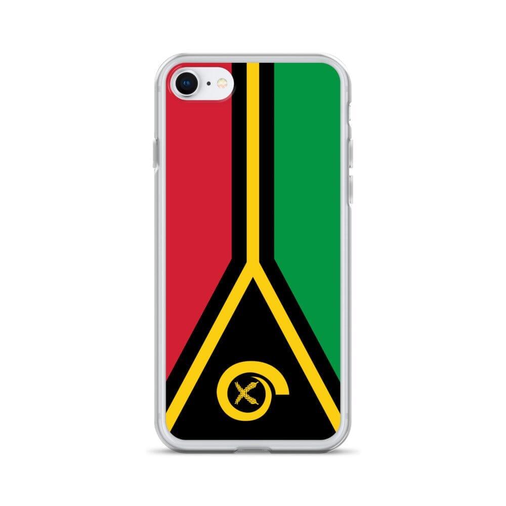 Coque de téléphone avec le drapeau du Vanuatu, en plastique transparent et TPU, pour iPhone 6 à 14 Pro Max.