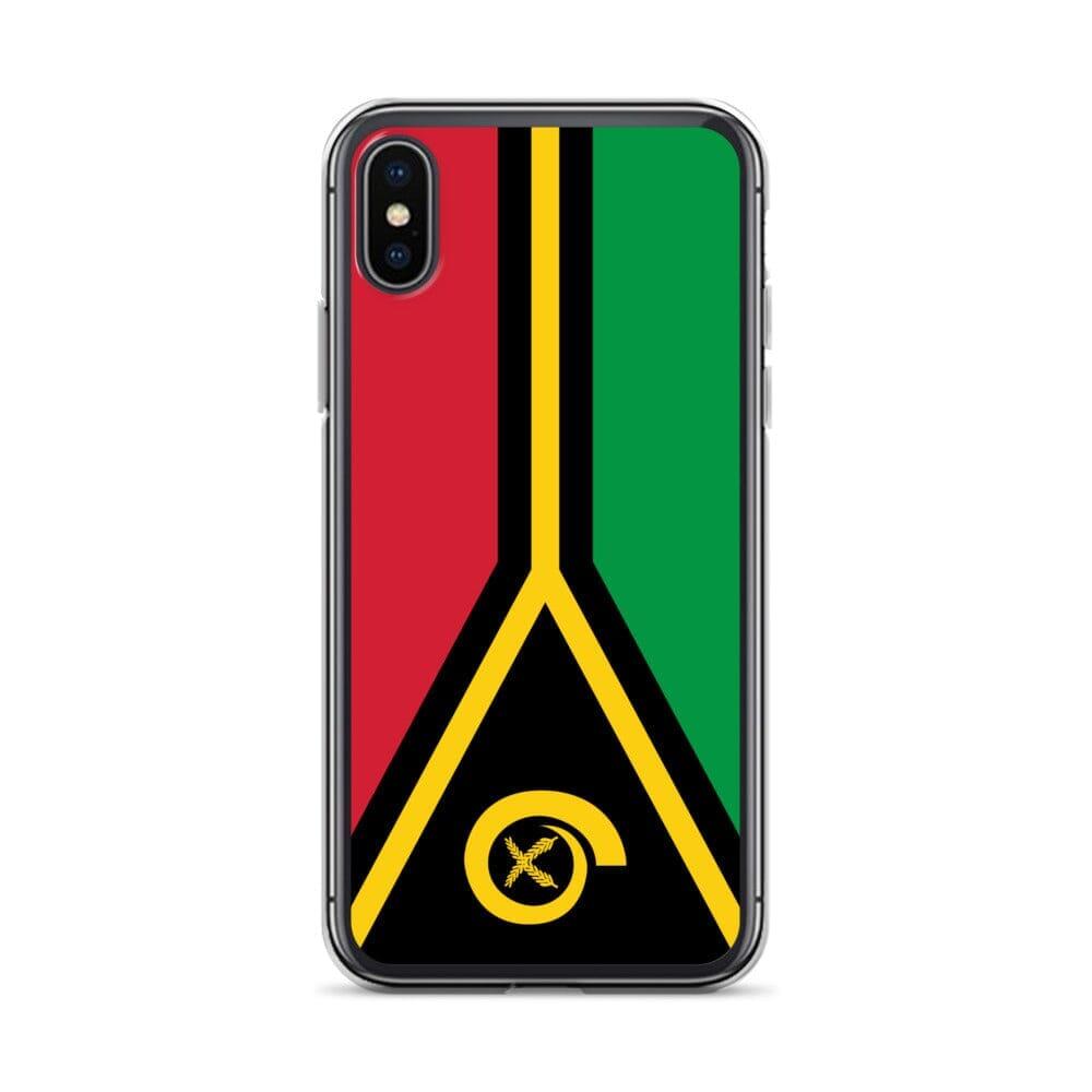 Coque de téléphone avec le drapeau du Vanuatu, en plastique transparent et TPU, pour iPhone 6 à 14 Pro Max.