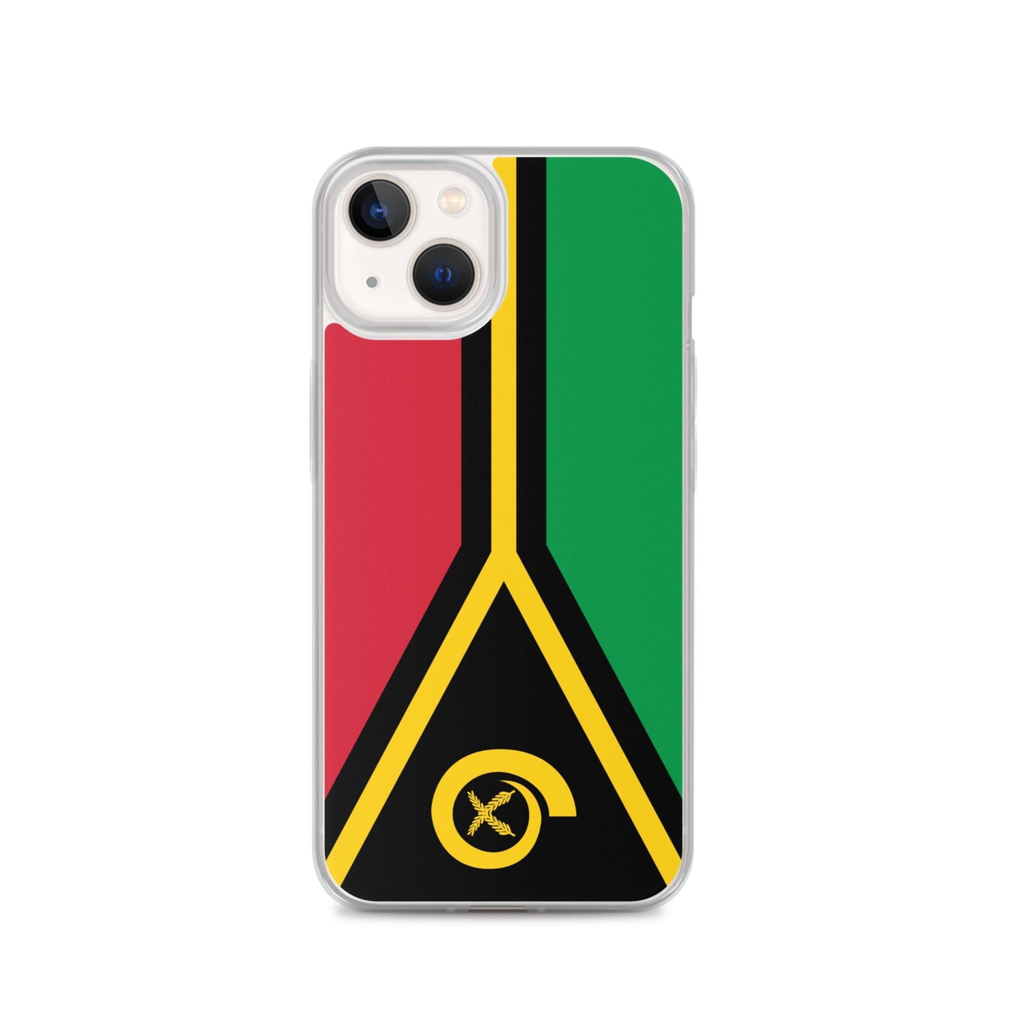 Coque de téléphone avec le drapeau du Vanuatu, en plastique transparent et TPU, pour iPhone 6 à 14 Pro Max.