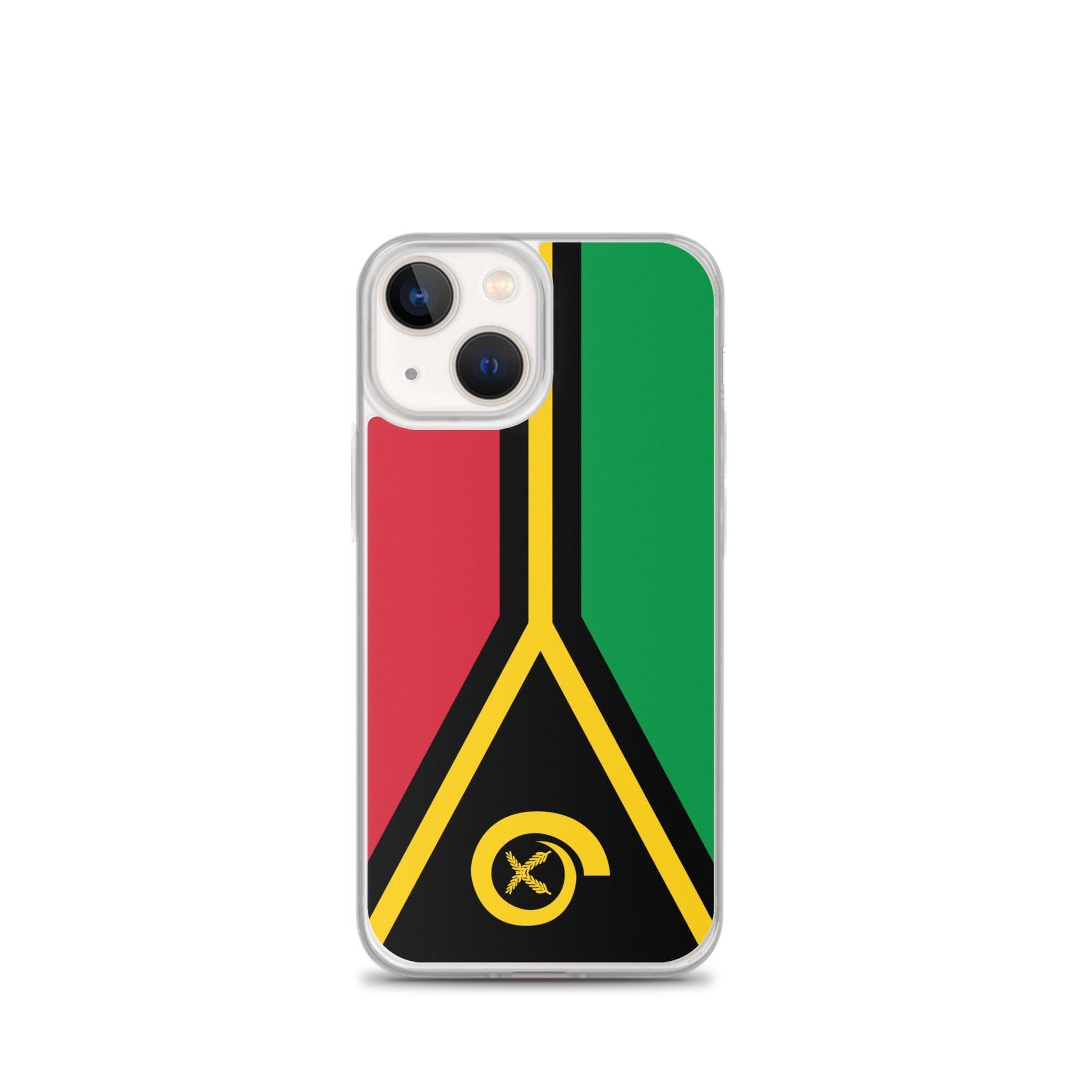 Coque de téléphone avec le drapeau du Vanuatu, en plastique transparent et TPU, pour iPhone 6 à 14 Pro Max.