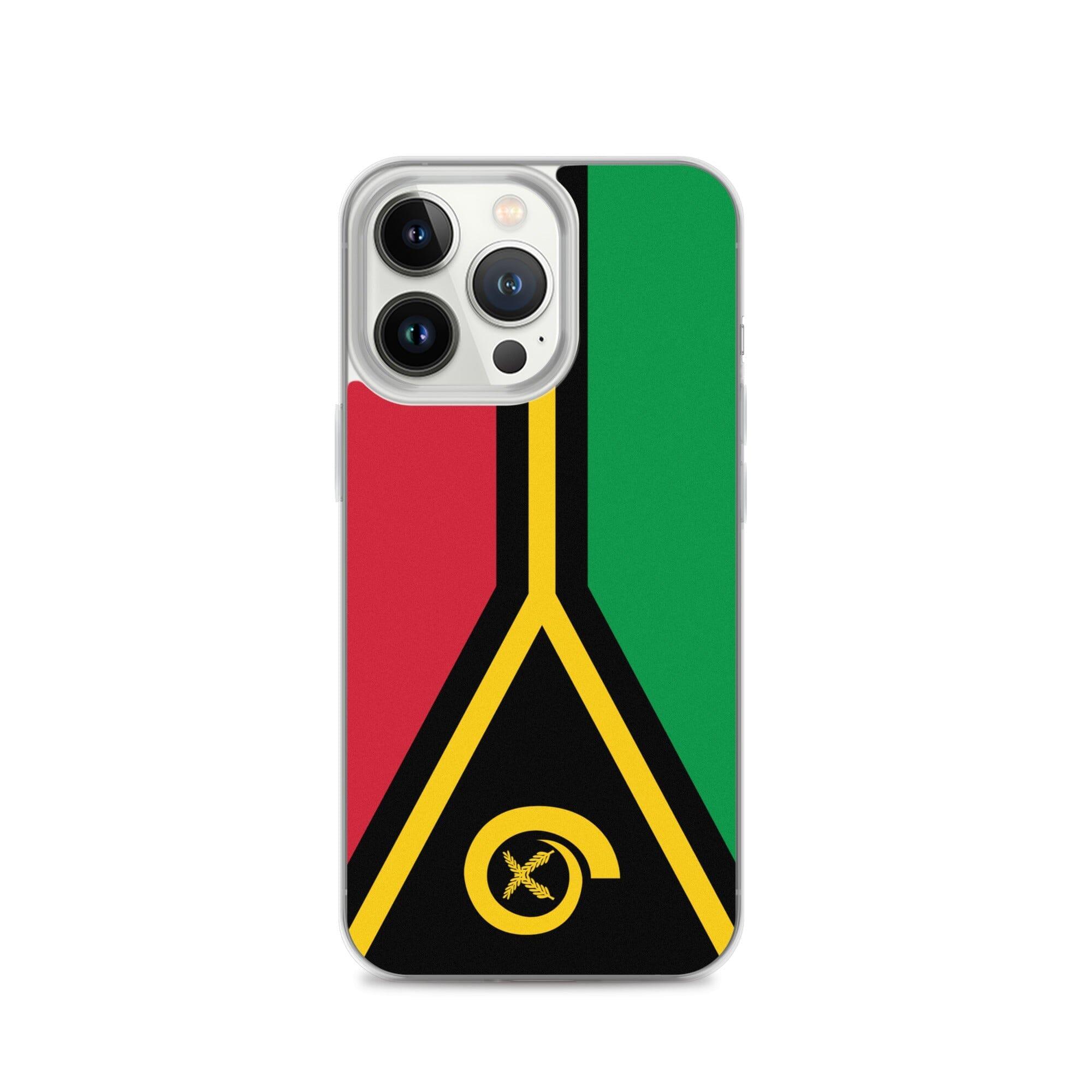 Coque de téléphone avec le drapeau du Vanuatu, en plastique transparent et TPU, pour iPhone 6 à 14 Pro Max.