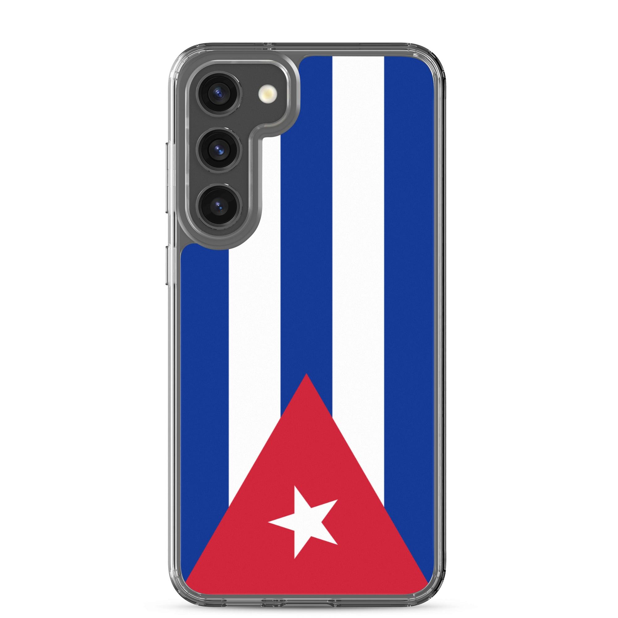 Coque de téléphone avec le drapeau de Cuba, en TPU, offrant une protection élégante et durable.