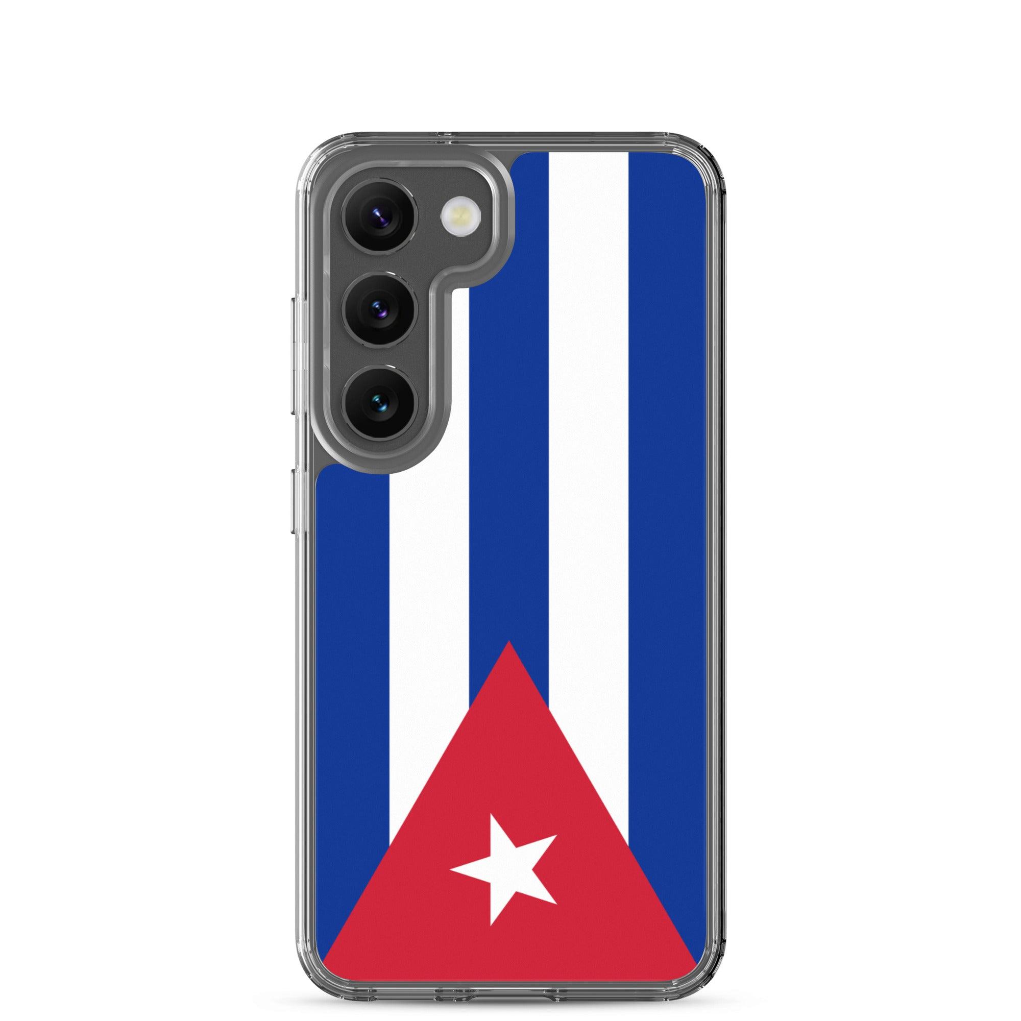 Coque de téléphone avec le drapeau de Cuba, en TPU, offrant une protection élégante et durable.