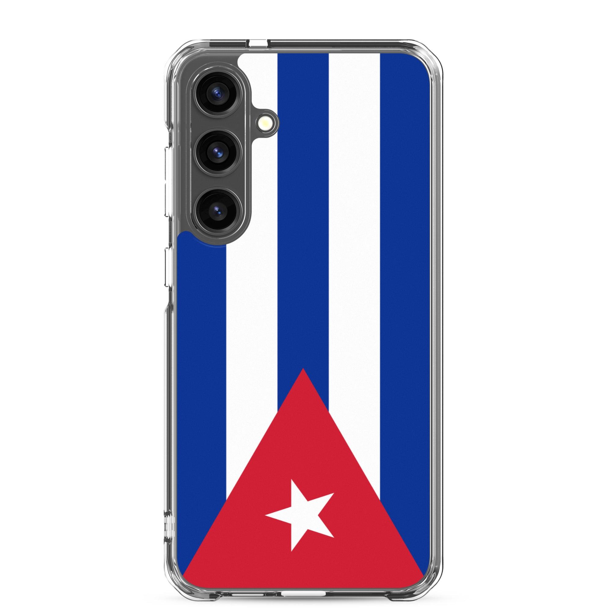 Coque de téléphone avec le drapeau de Cuba, en TPU, offrant une protection élégante et durable.