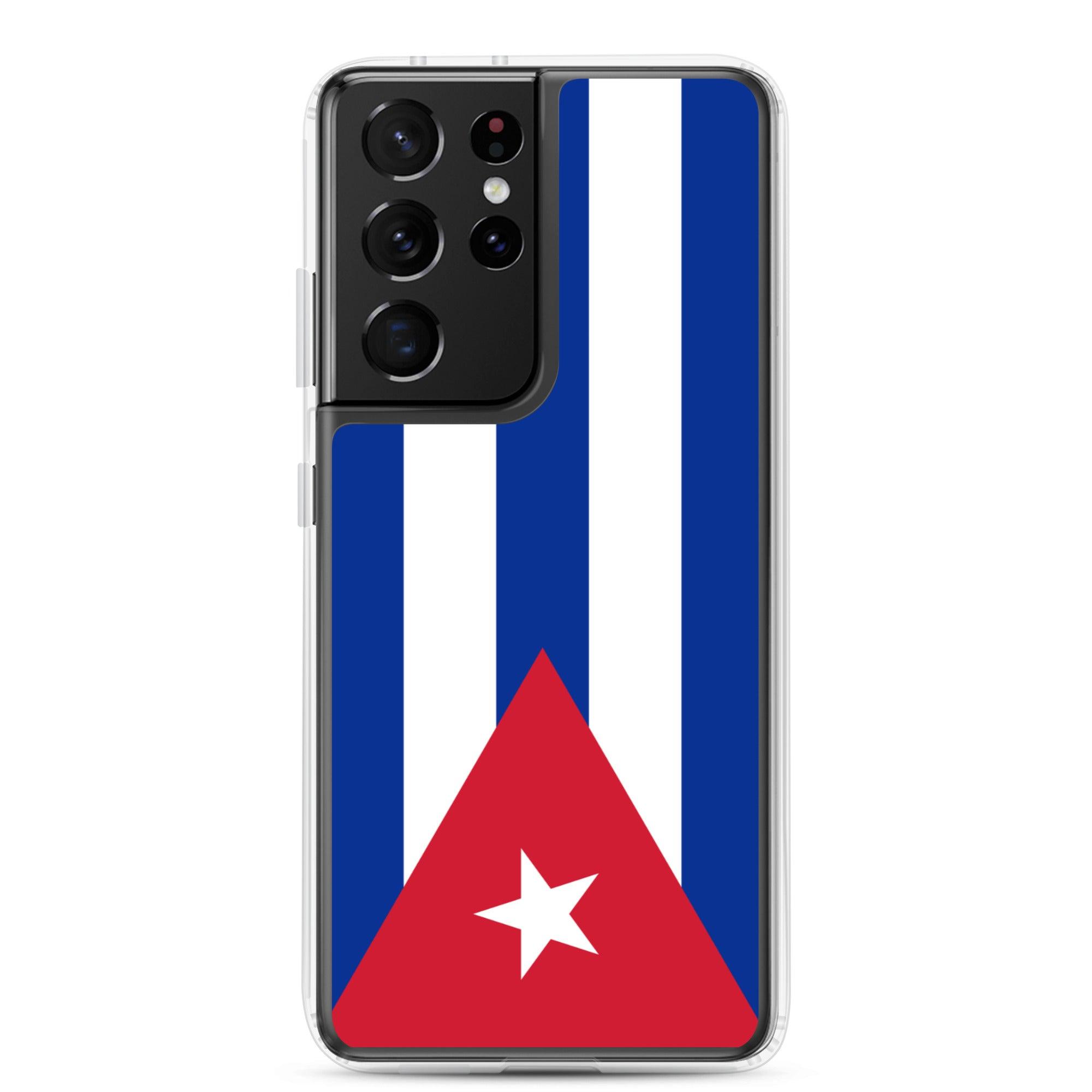 Coque de téléphone avec le drapeau de Cuba, en TPU, offrant une protection élégante et durable.