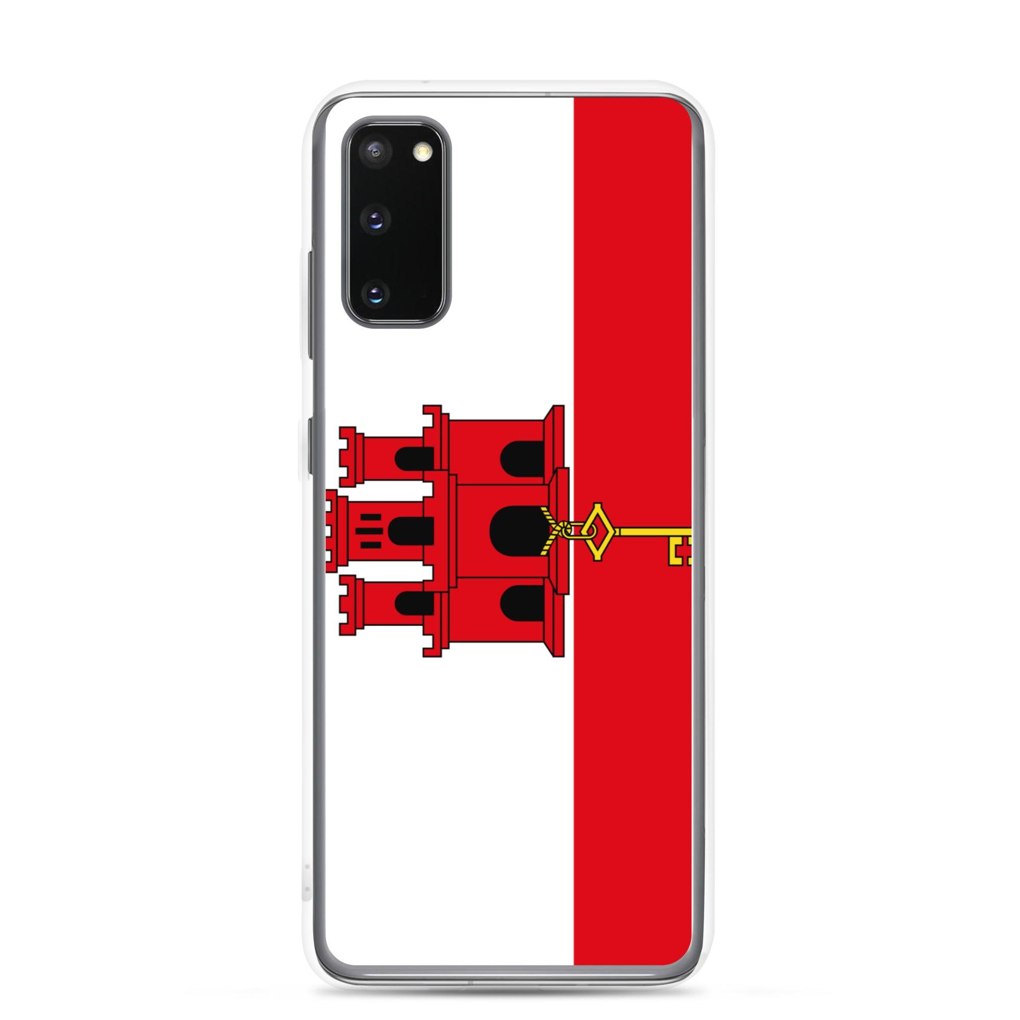 Coque de téléphone avec le drapeau de Gibraltar, en TPU, offrant une protection élégante et durable.