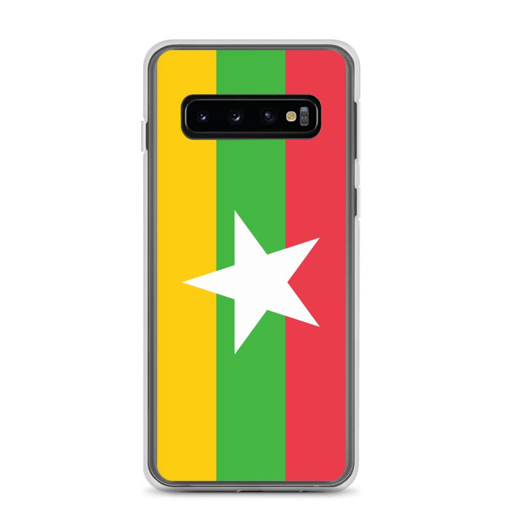 Coque de téléphone avec le drapeau de la Birmanie, en TPU flexible, offrant une protection élégante et durable.