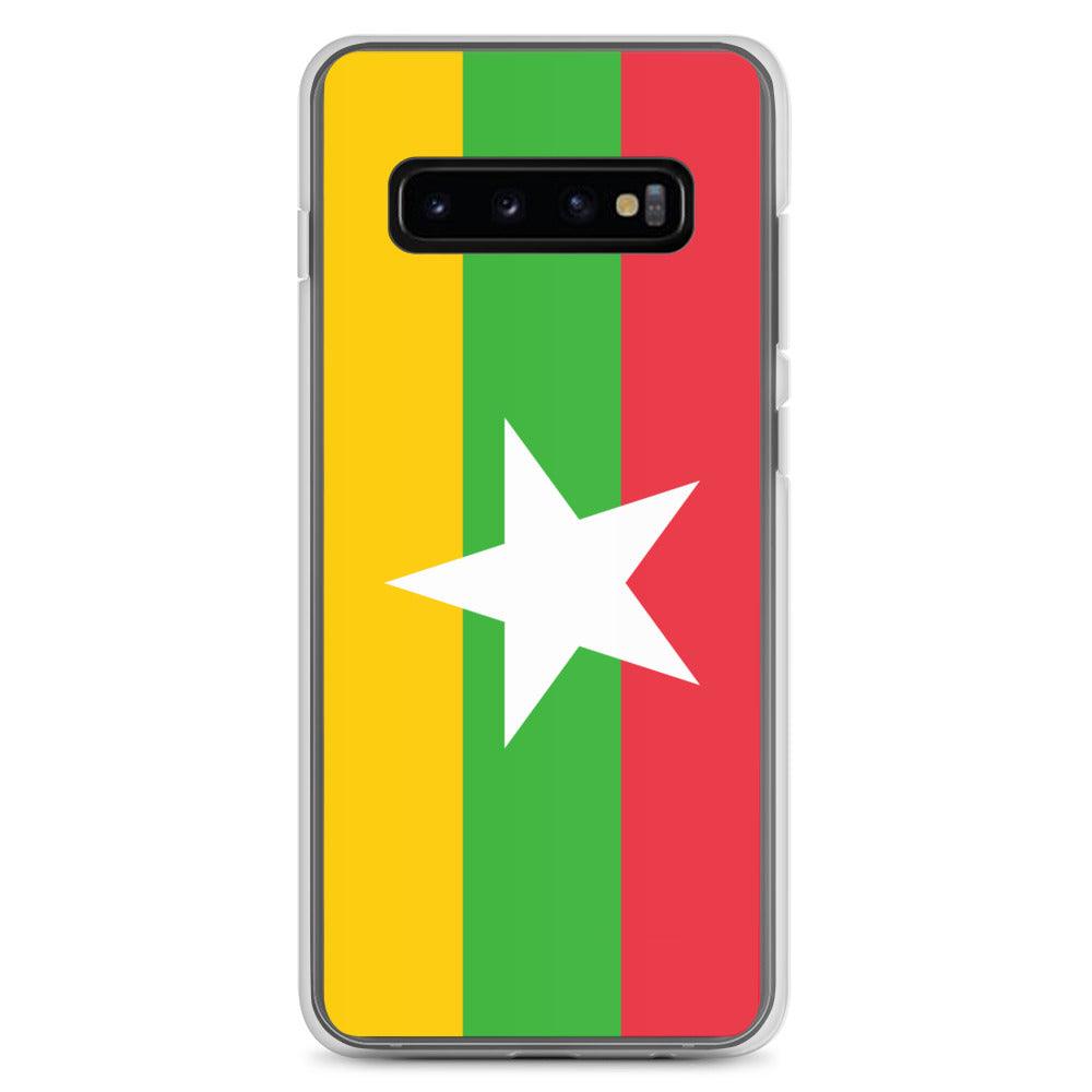 Coque de téléphone avec le drapeau de la Birmanie, en TPU flexible, offrant une protection élégante et durable.