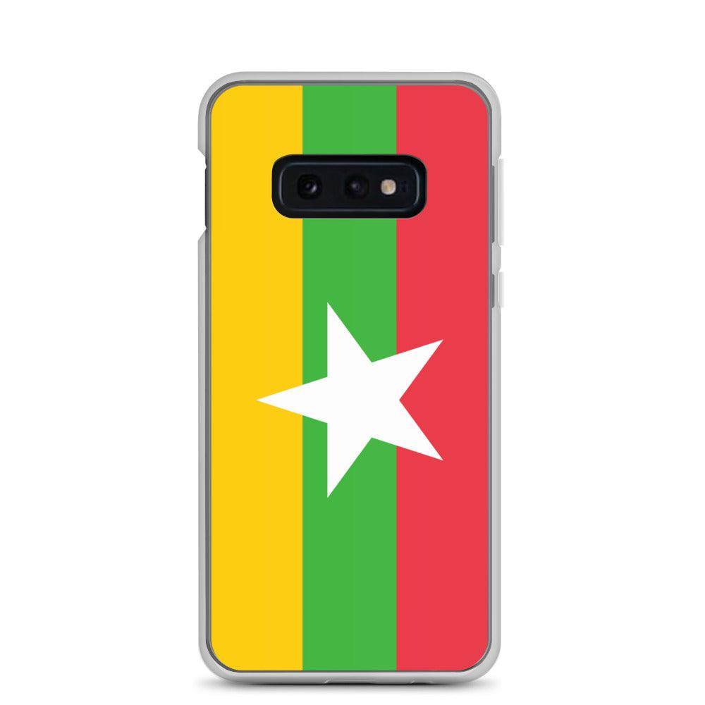 Coque de téléphone avec le drapeau de la Birmanie, en TPU flexible, offrant une protection élégante et durable.