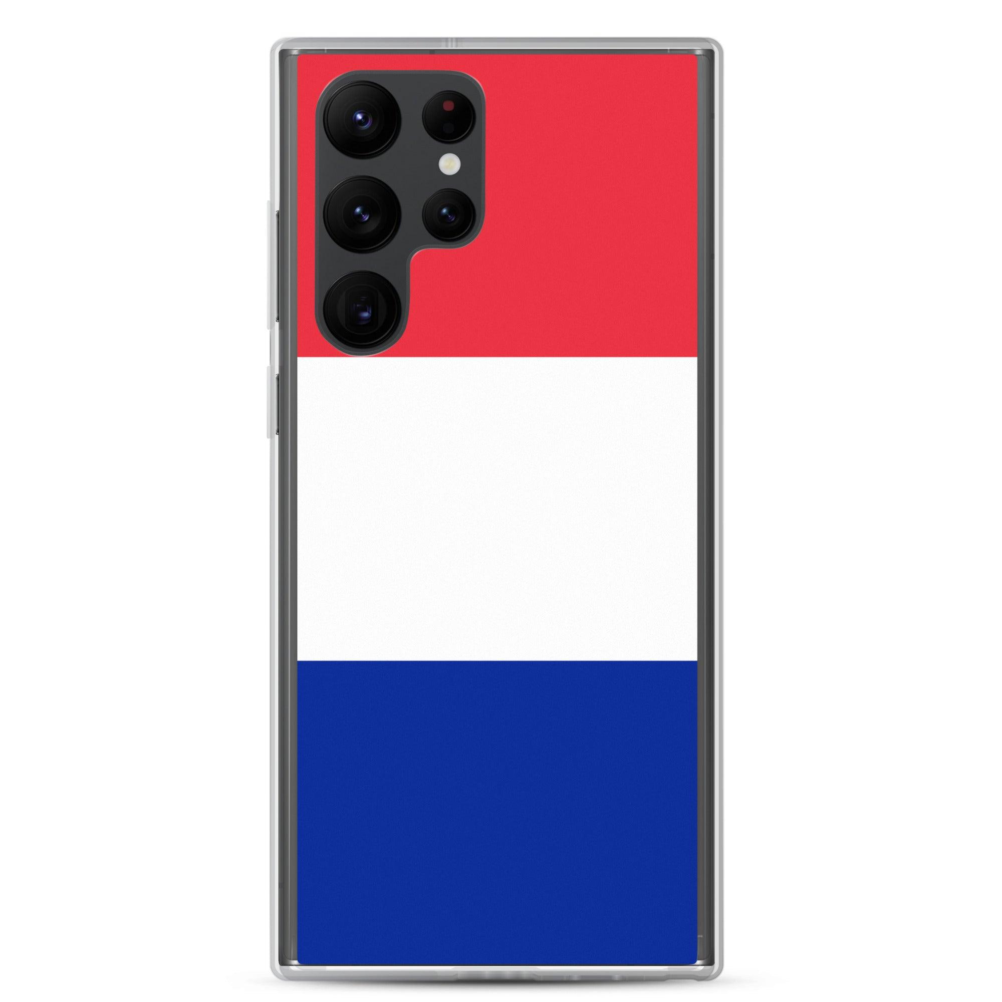 Coque de téléphone avec le drapeau de la France, en TPU flexible, offrant une protection élégante et durable.